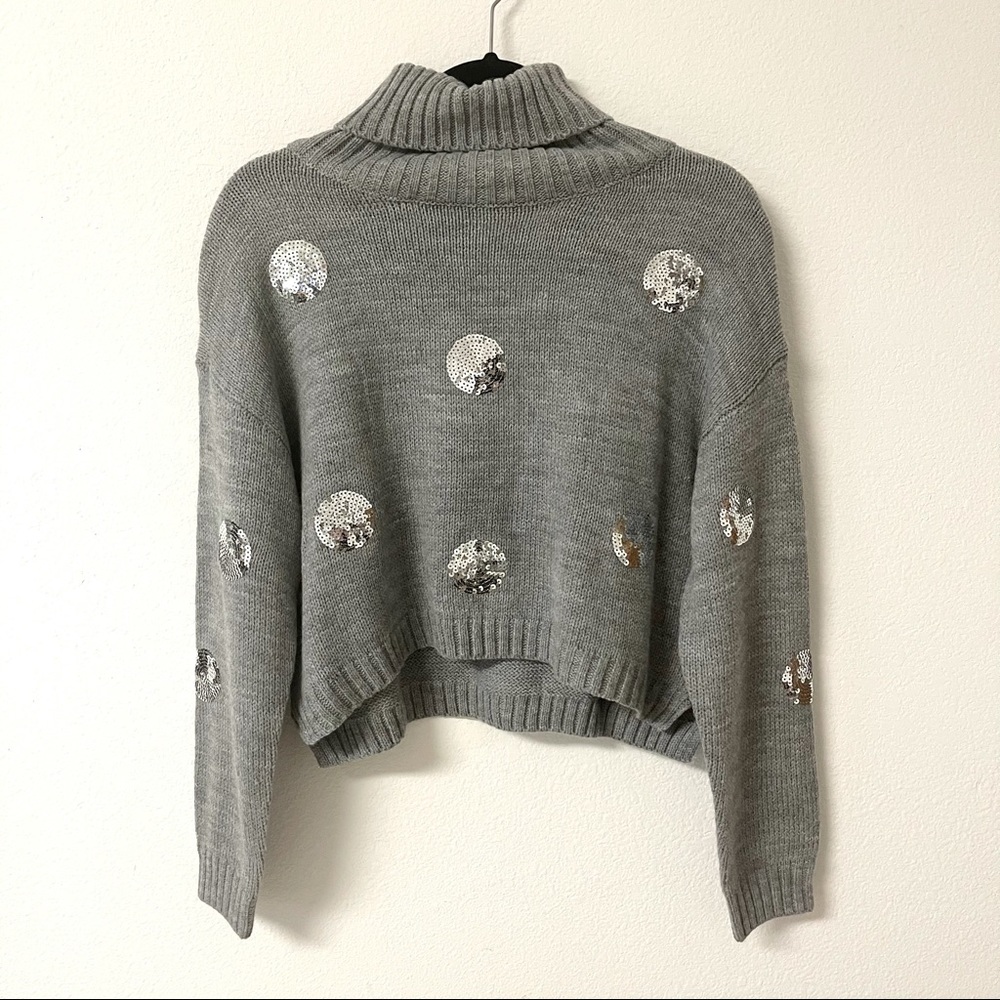 LF Mint Vanilla Crop Turtleneck Sweater